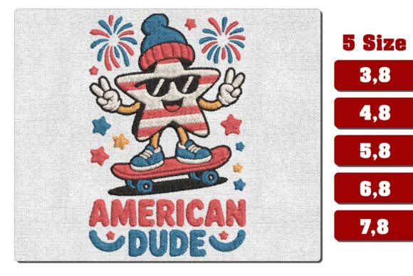 American Dude Skateboard Embroidery