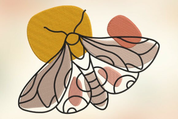 Boho Butterfly Embroidery Design