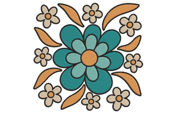 Boho Floral Mandala Embroidery Design