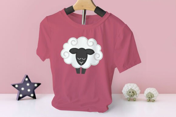 Curly Sheep Applique Embroidery