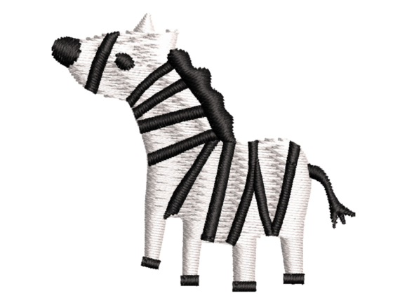 Cute Safari Zebra Embroidery