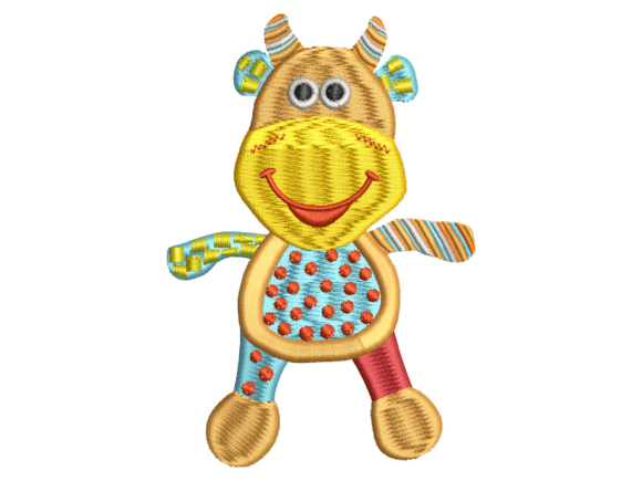 Cute Toy Cow Embroidery Design