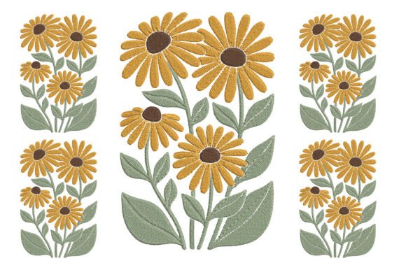 Embroidery Daisy Flowers Design
