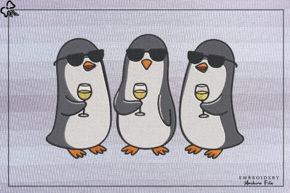 Funny Penguin Embroidery Design