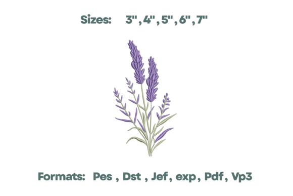 Lavender Flower Bundle Embroidery