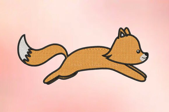 Running Fox Embroidery Design