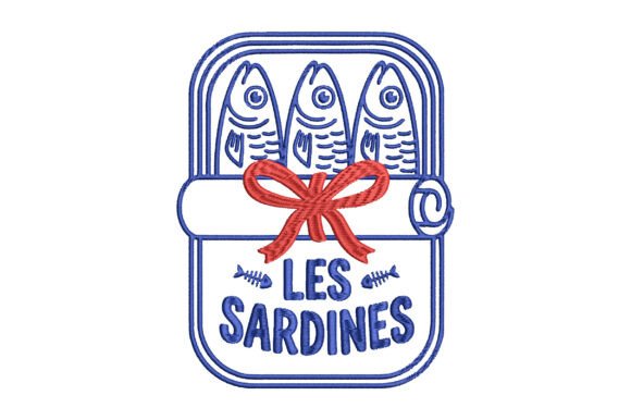 Sardines Embroidery Design