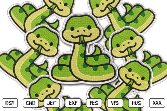 Snake Patch Embroidery Design