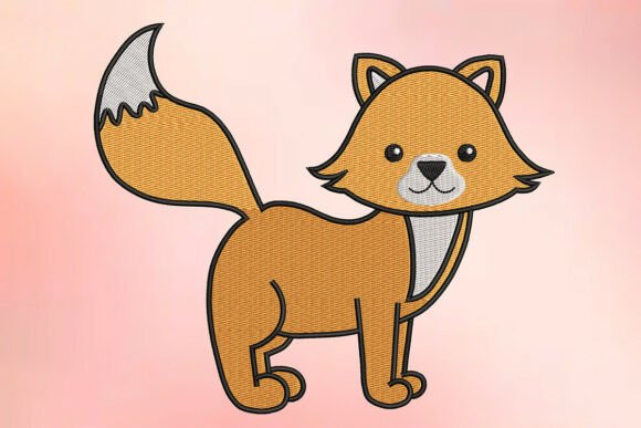 Standing Fox Embroidery Design