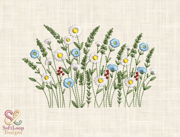 Wildflower Meadow Garden Embroidery File